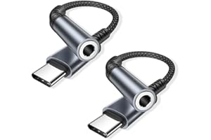 BLITEZZ Adapter USB C do jacka 3,5 mm (0,12 m, 2sztuki),Adapter USB-C do jacka 3,5 mm, adapter słuchawkowy USB C,kabel audio Aux,kompatybilny z iPhone'em 16/15,Galaxy S25 S24 S23 S22/Huawei P60/P50