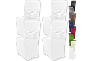 Gräfenstayn 4 Pezzi Stretch coprisedia Victoria - schienali Rotondi e angolari - Pacchetto VANTAGGIOSO - vestibilità bielastica con Guarnizione Oeko-Tex Standard 100: "Fiducia certificata (Bianco)