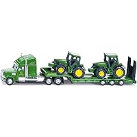 siku 1837, Låglastare med 2 John Deere-traktorer, 1:87, Metall,plast, Grön, Bakluckan kan fällas upp eller ner
