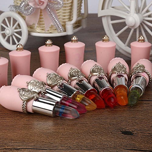 Tonsee Blumen Gelee Transparente Farbe ändern Lippenstift Crystal Feuchtigkeitsspendende Feuchtigkeitsspendende Lippenbalsam Non-marking Wasserdicht,Blau - 5