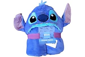 PRIMARK LIMITED Producto oficial de Disney comercializado por Primark, manta polar/ poncho de Lilo & Stitch con diseño de orejas en 3D