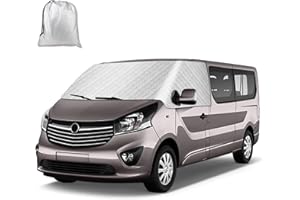 RASHION Cubierta de Parabrisas Compatible con Renault Trafic 14-25 Opel Vivaro 14-19 Fiat Talento 16-21, Funda Térmica Externa para Autocaravana, Parabrisas Delantero Envoltura Cubierta