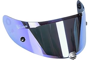 Guajiro - Visier Helm Kompatibel mit HJC HJ-26 | RPHA11 - HJC RPHA70 - (CARBON) | Motorradhelm Visier mit Pinlock Antivaho Halterung und Tear-off System | PC. Hohe Qualität (Blau)