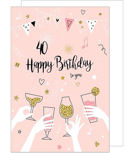 Carte D'anniversaire 40 Ans Pour Elle Avec Cristaux Swarovski - Effet Aquarelle Argenté - Enveloppe Incluse