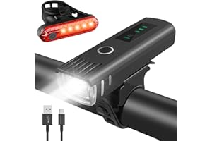 EACHANS Bicycle Front and Rear Light Set, Cycling Lights Rechargeable Bike Lights with 4 Lighting Modes, 1500mAh Battery for Long Runtime, IPX4 Waterproof, Easy to Install, Perfect for Outdoor Cycling