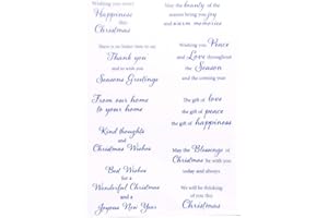 arriettycraft Merry Christmas Happy New Year Happy Birthday Verses Phrase Rubber Stamps Clear Stamps for Christmas Card Making Decoration and DIY Scrapbooking Rubber Stamps for Crafts