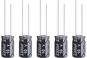 ALLECIN Kondensatory 2200uF 10 V Elkos kondensator 2200µF 10 V aluminiowy kondensator elektrolityczny 10 x 17 mm Electrolytic Capacitors 2200 uF MFD 105°C (opakowanie 5 sztuk)