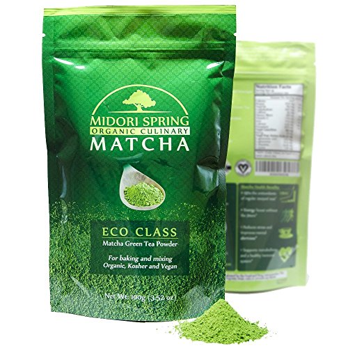 Midori Spring Organic Japanese Matcha - Green Tea Powder for Drinks, Cooking and Baking - Kosher, Vegan Certified (100g)