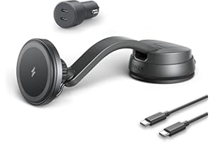 ‎ANKER Anker 613 Magnetisches Kabelloses Ladegerät (MagGo), Halterung für 2-Port-Autoladegerät, 150cm USB-C auf USB-C Kabel, Ladestation nur für iPhone 13, 13 Pro, 13 Pro Max, 13 Mini, 12 geeignet B2930