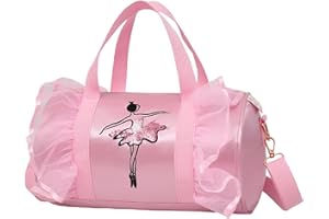 Copbopwn Girls Ballet Dance Bag Pink Crossbody Sports Handbag Tote for Kids, Gymnastics Bag, Princess Shoes Dancewear Storage