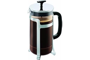 Bodum - 1927-16 - Jesper - Cafetière à Piston 8 Tasses - 1 L , Noir, Argent, Transparent