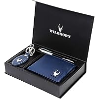 WildHorn® RFID Protected Genuine High Quality Leather Wallet,Keychain & Pen Combo for Men