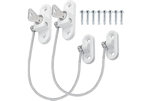 DKBT Child Window Safety Locks for UPVC/Wooden Windows 2Pcs Lockable Window Safety Restrictors upvc Window Locking Mechanism for Protection,Anti Theft-20cm Cable Length to 100mm Opening(White)