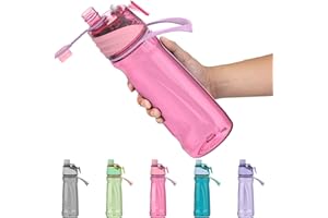 Healter Bouteille d'eau brumisateur de 650 ml avec vaporisateur pour l'hydratation en plein air, cyclisme, escalade, randonnée, alpinisme, gym, rose