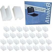 36 Coprigambe Per Sedia A Forma Di U - Antiscivolo, Morbidi, Per Proteggere Pavimenti, Nero 10mm - Foto 7