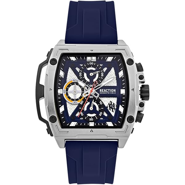 Kenneth Cole REACTION Orologio cronografo sportivo 48mm da uomo, BLUE, 30MM, Kenneth Cole Reaction Orologio sportivo vestito