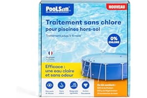 BSI - PooLSan - Spécial Piscine Hors-Sol - Solution sans Chlore - pour Une Désinfection Totale - Jusqu'à 6 Mois - Elaboré en Europe