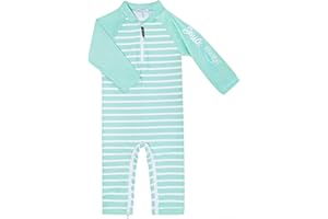 weVSwe Maillot de Bain bébé UPF 50+ Maillot de Bain Rash Guard à Manches Longues avec Fermeture éclair à l'entrejambe