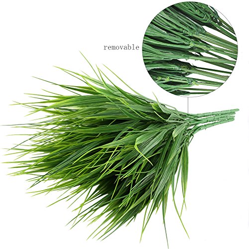 MIHOUNION 4 Bündel Gesamthöhe ca.36,5cm Grün Gras kunststoffblumen Unechtpflanzen Dekoration kunstpflanzen Realistisch Farbe aufziehen Haus Küche Wand Türen Garten Deko - 7