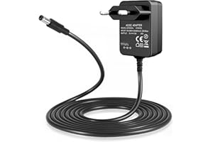 JCSJK Chargeur 9V 1A de Pédale Guitare, Blocs D'alimentation pour Casio BOSS Behringer JOYO, Pédale d'Effets, Looper, Stompbox, Quelques Claviers, Centre Négatif Manchon Positif, DC 5,5 mm x 2,1 mm