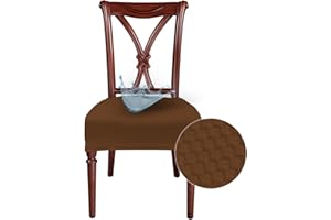 BANZAII TEXTILE INNOVATOR ONLINE Banzaii Coprisedia Senza Schienale 6 Pezzi Impermeabili, Antimacchia, Elasticizzati – Coprisedia solo Seduta per Cucina, Sala da Pranzo, Ufficio, Ristorante – Marrone, Made in Italy