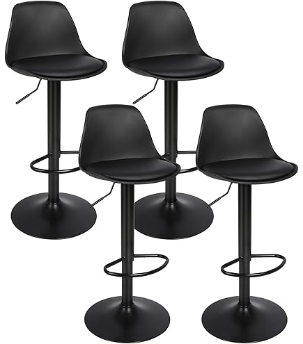 Lot De 2 Tabourets De Bar Almada – Plastique Et Métal – Hauteur Réglable – Pivotants