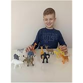 5-10 cm Oyuncak Hayvan Setler Vahşi &Ccedil;iftlik Hayvanlar 12 ADET