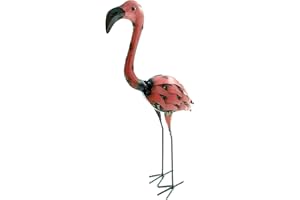 Metall Dekofigur Flamingo 22 x 51cm rosa Garten-Figur Deko Skulptur Tierfigur