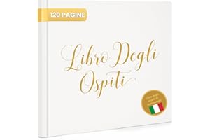 Plantvibes Libro degli Ospiti di Matrimonio - 120 Pagine di Carta Premium, Carta Spessa, Non Pressa, Stile Vintage con Titolo Dorato - Ideale per Matrimoni, Anniversari, Compleanni (Bianca)