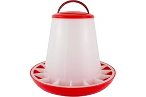 BEEZTEES Olba B.V. Plastic Hopper Feeder with Lid, 3 kg, Red/White