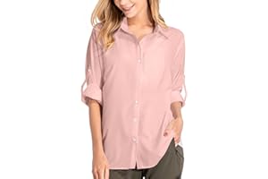MOSINGLE Chemise de randonnée à manches longues pour femme, protection solaire, léger, séchage rapide, vêtements de safari pour voyage, pêche, chemise cargo