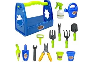 Kidoloop Kids My First Gardening Tools Sand Beach Play Set, Includes 14 Accessories, Perfect Outdoor Garden Flower Vegetable Planting, Smooth Rounded Edges, Strudy and Durable, (Odor Free)