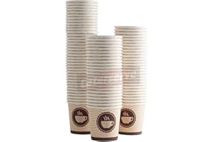 CATERSERVE Disposable Paper Hot Coffee Tea Drinking Espresso Cups 4oz - 118ml (100 Pack)