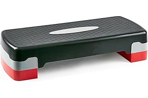 DENNY INTERNATIONAL Denny Shop 2 Level Adjustable Aerobic Fitness Yoga Step With Mat & Gym Exercise Guide Chart by Crystals®