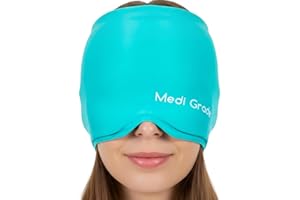 Medi Grade Bonnet Migraine – Masque Migraine Rafraîchissant Contre les Maux de Tête – Bonnet Rafraichissant Réutilisable En Gel et Tissu Souple Bloquant la Lumière