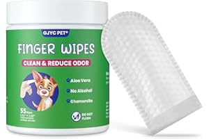 GJYC PET Toallitas para dedos de oídos para perros y gatos, ingredientes naturales que eliminan suavemente la cera de los oídos, los desechos, alivia y desodoriza, alivia la picazón y la inflamación de los