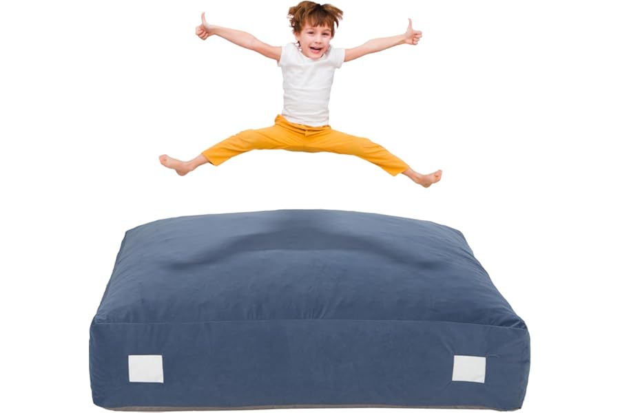 Upgraded Crash Pad for Kids Sensory with Handle,Soft Foam Blocks - Crash Pads for Autistic Children Indoor Jump Climb, Kids Autism Sensory Crash Mat with Anti-Slip Waterproof Cover (3FT x 4FT)
