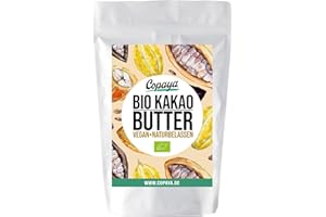 ‎COPAYA Copaya Bio Roh Kakaobutter, Kakao Butter Chips (Wafers) vom Criollo Kakao aus ungerösteten Edelkakaobohnen vegan in Rohkostqualität (250g)