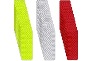 LICHUANUK 30 Adesivi Riflettenti di Sicurezza, Adesivi Catarifrangenti, Adesivi Catarifrangenti per Auto, Adesivi Avvertimento, Impermeabili, per Veicoli, Biciclette, Moto, 3 x 8 cm