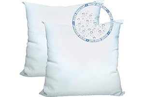 Foamily® Set of 2-24 x 24 Premium Outdoor Water Resistant Stuffer Pillow Throw Inserts Sham Square Form, Standard/White - Made in USA @ M&A STYLES LTD