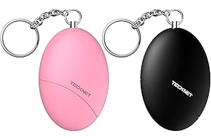 TECKNET Personal Alarms for Women, 2 Pack 140dB Loud Sound Security Alarms, Small Alarm Keychain & Keyring, Emergency Security Safe Protection Devices For Women Girls Kids Elderly