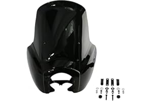 PACEWALKER Headlight Fairing Cover with Tall Fairing 15'' Windshield Club Style Kit for Harley-Davidson Super Glide T-Sport FXDXT, FXR for Dyna(Darker Smoke)