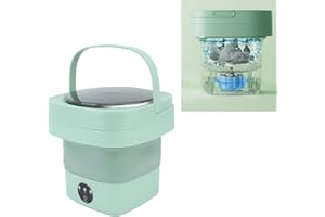 HEITIGN Lavadora Plegable De 6.5L Portátil De Turbina, Calcetín De Ropa Interior Ropa De Bebé Lavadora Personal para Apartamento Lavandería Camping RV Viajes Uso (Verde) (HEITIGN7di2wknhbr-11)