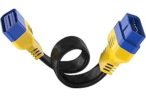 KAISAL OBD2 Extension Cable, 16 Pin Male to Female Extension Convert Cable,Nylon Braided OBD-II Extender Cord,Automotive 16 Pin OBD Extension Adapter for Car Diagnostics (Length 40cm)