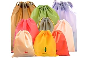 LZYMSZ CHRISLZ Wodoodporna torba do przechowywania odzieży 3 różne rozmiary 9 szt. podróżna torba do przechowywania torby ze sznurkiem torba na brudne sznurki torba na buty torba