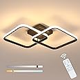 Goeco Dimmable LED Ceiling Light with Remote Control, 50W 5600LM 3000K-6500K Brightness Adjustable LED Ceiling Light, 70CM Ceiling Lamp for Living Room, Bedroom, Black