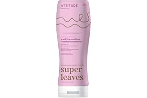 ATTITUDE Après-Shampooing Amplificateur de Boucles, Cheveux Type 2a, 2b, 2C, Ingrédients d’Origine Naturelle, Végane, Extrait d'Huile de Coco, Parfum Rose & Fleurs Blanches, 473 mL