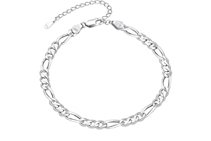 FindChic 925 Sterling Silver Solid Anklet for Women,Waterproof Ankle Bracelet,22cm-27cm Adjustable Foot Jewelry for Summer Beach