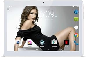 TYD 10.1“ pollici Tablet Android 9.0 Phablet Octa Core 4 GB RAM 64 GB ROM 3G Phablet con WiFi GPS Bluetooth Netflix Google Play (Argento)