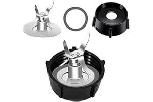 Poweka Piezas de Repuesto Compatible con Oster Osterizer Licuadora Kit de Reemplazo de Accesorios para Licuadora - Cuchilla 4 Puntas 4961 con Base de Batidora de Vaso y Anillo de Sellado